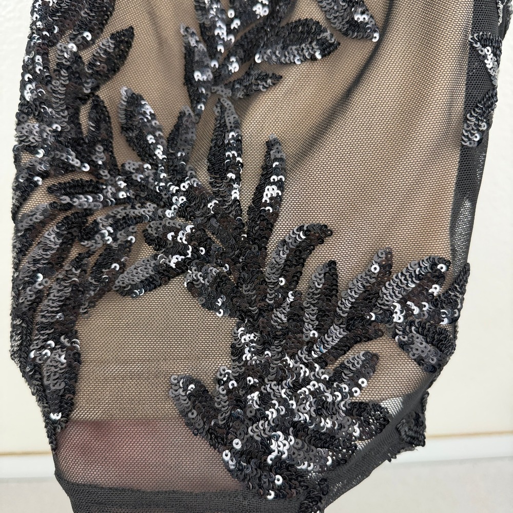 Beach Bunny Swimwear Dress Womens Medium Black Sequin Crossback Mini Dress - Picture 9 of 11